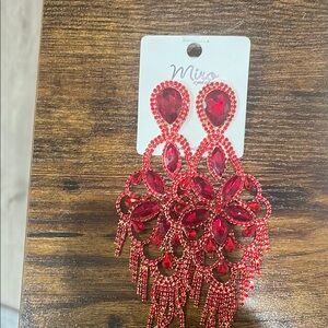 Red Statement Earrings